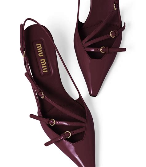 miu miu patent pumps|Patent leather slingback pumps .